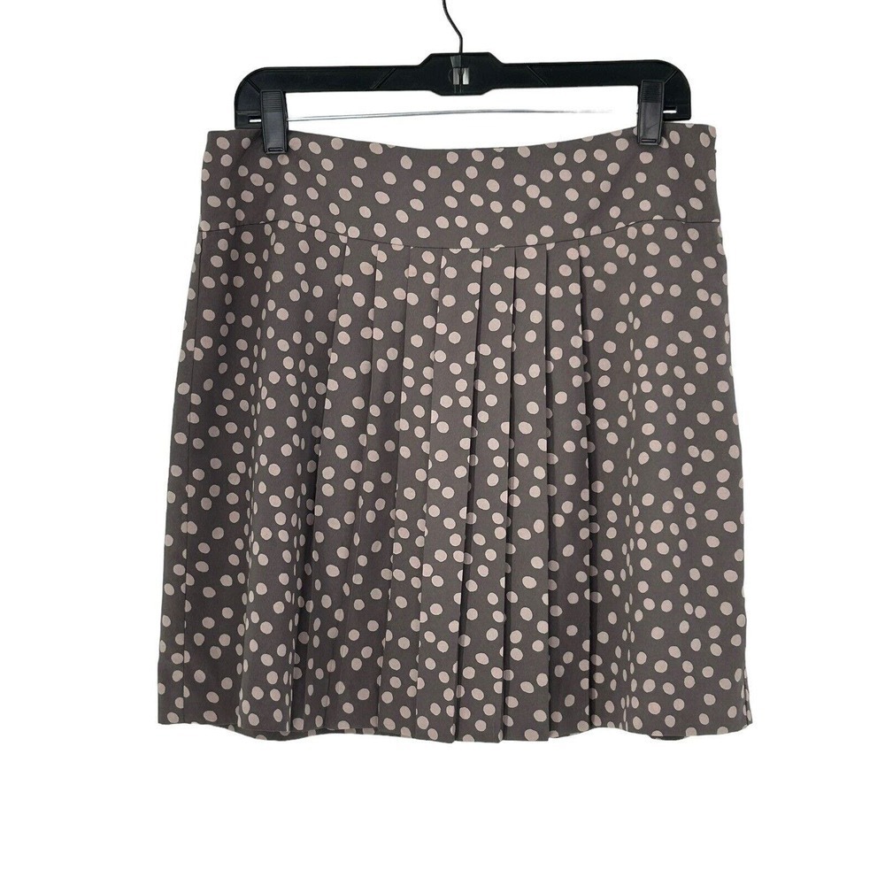 Ann Taylor LOFT Skirt Size 8 Polka Dot Pleats Short Mini School Work Party NWOT